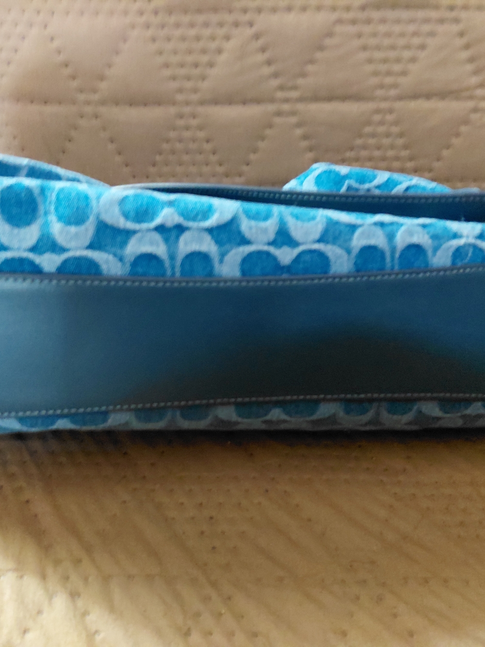 COACH Blue Denim Signature Chain Shoulder Bag - Picture 6 of 6